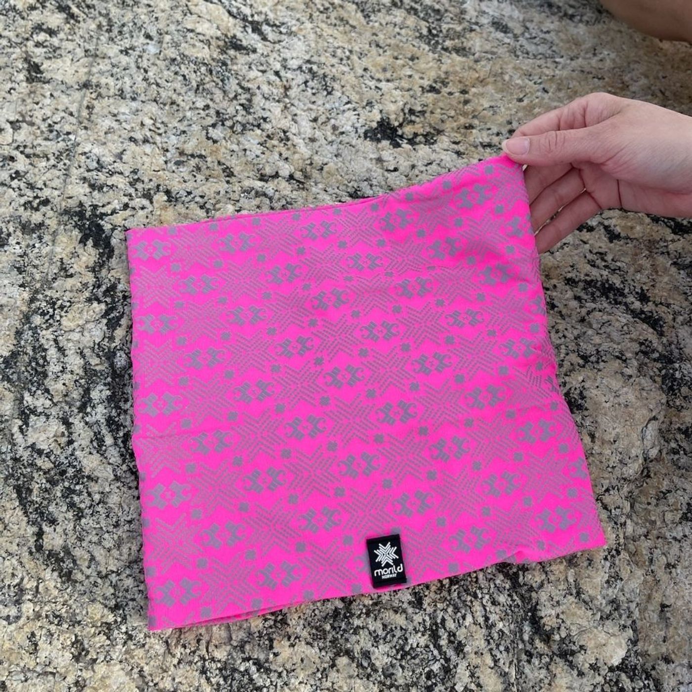 Morild Glitre resirkulert hals med refleks, neon rosa