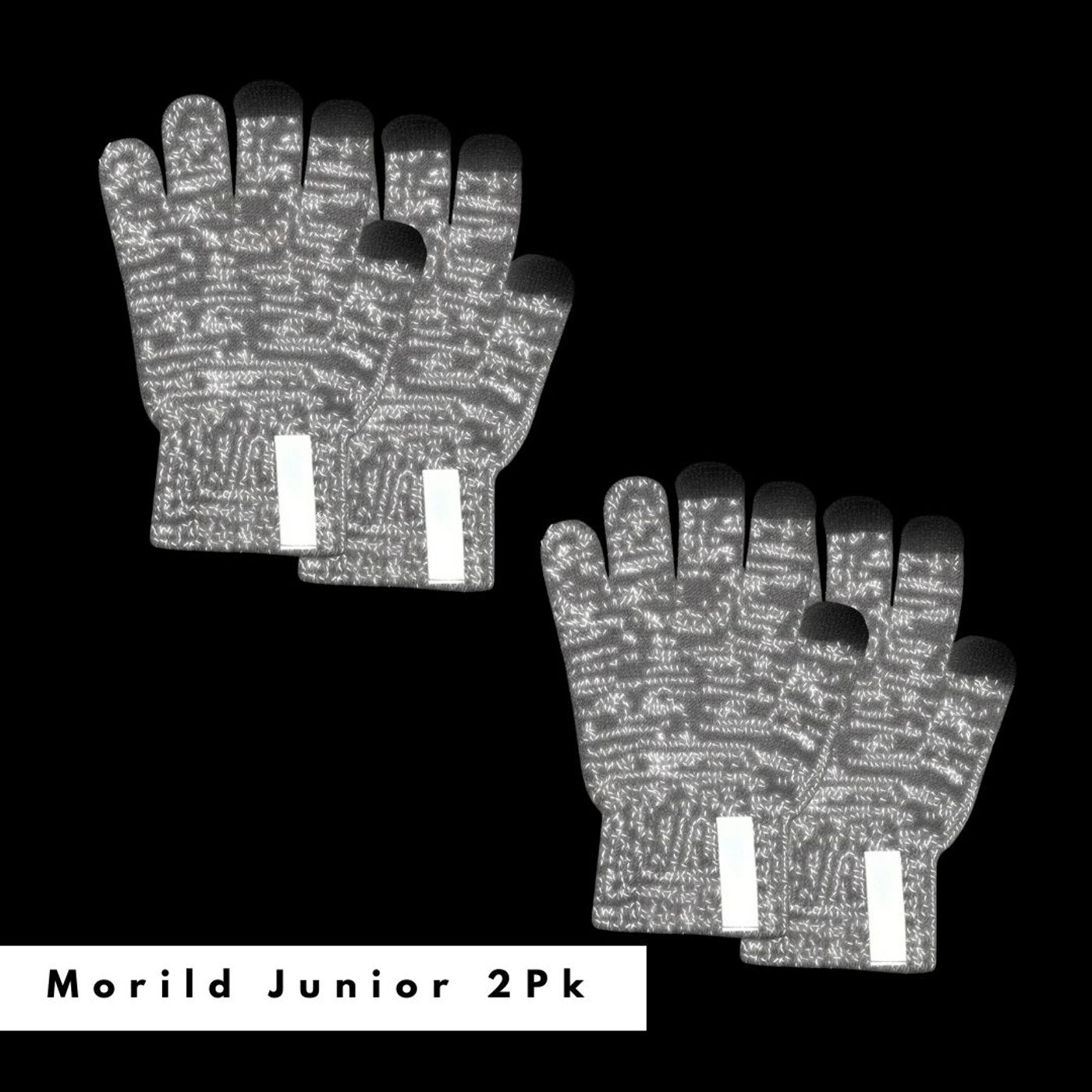 Morild Magic fingervanter Junior 2-pk med refleks, grå