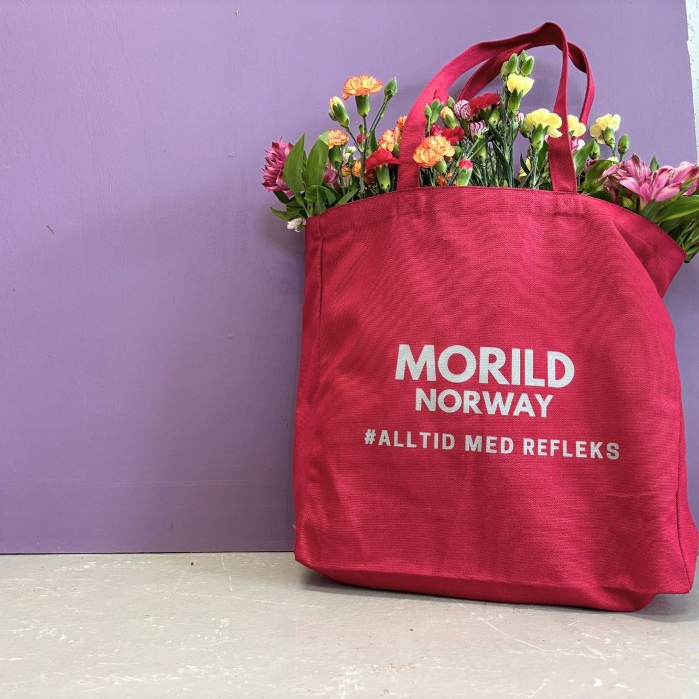 Morild Cotton Shopper med refleks, plomme