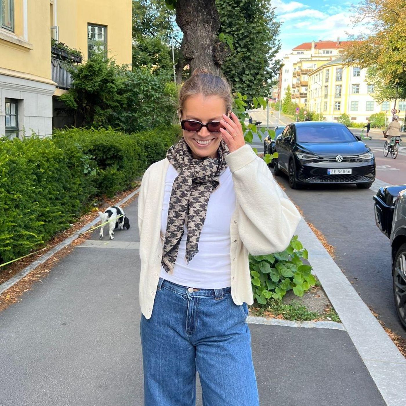 Morild Bris skjerf med refleks, sort oliven/sand