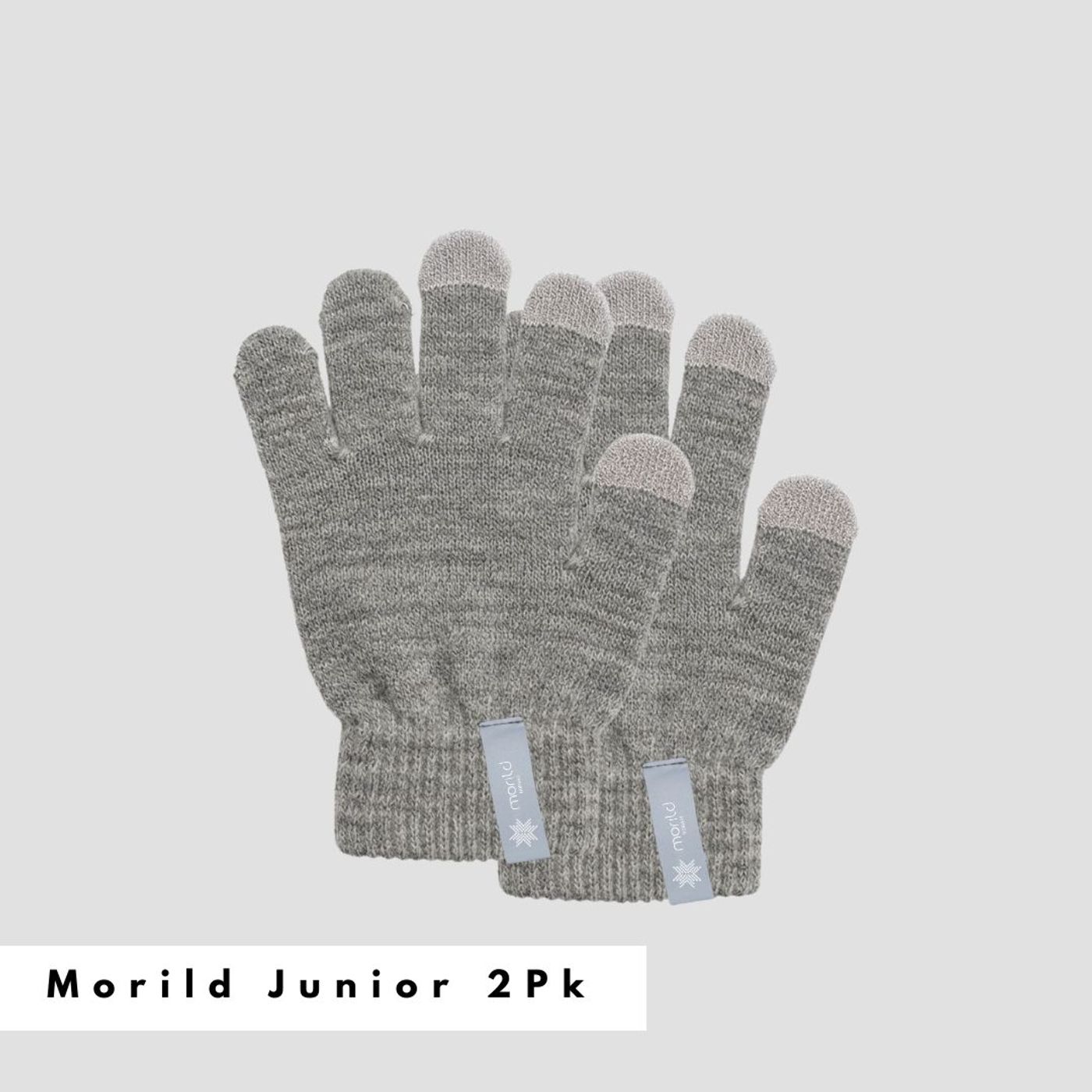 Morild Magic fingervanter Junior 2-pk med refleks, grå