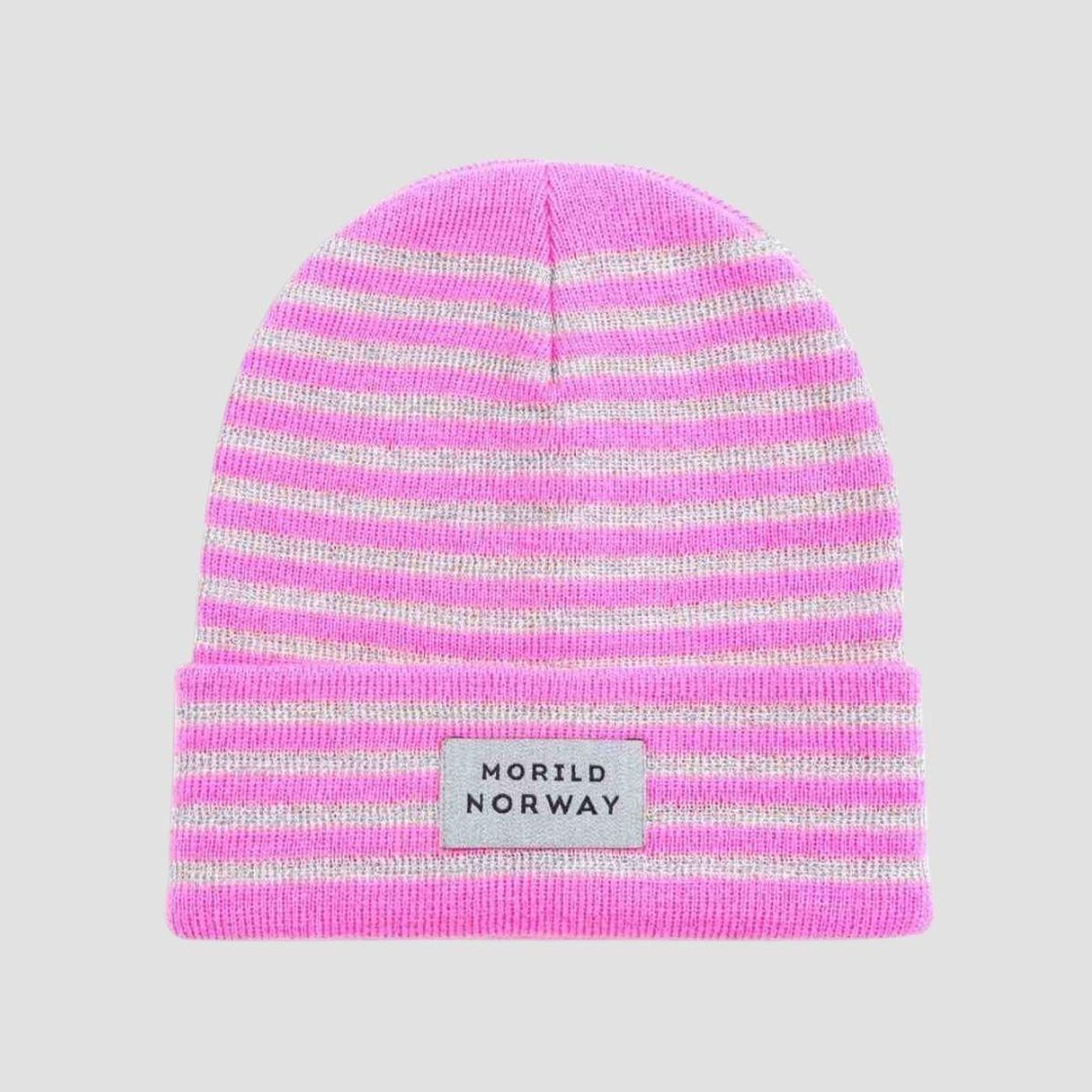Morild Refleks stripe lue med refleks, rosa