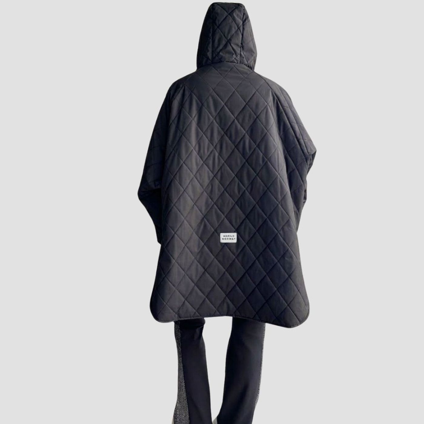 Morild Bli Sett Quilt Padded Poncho med refleks, sort