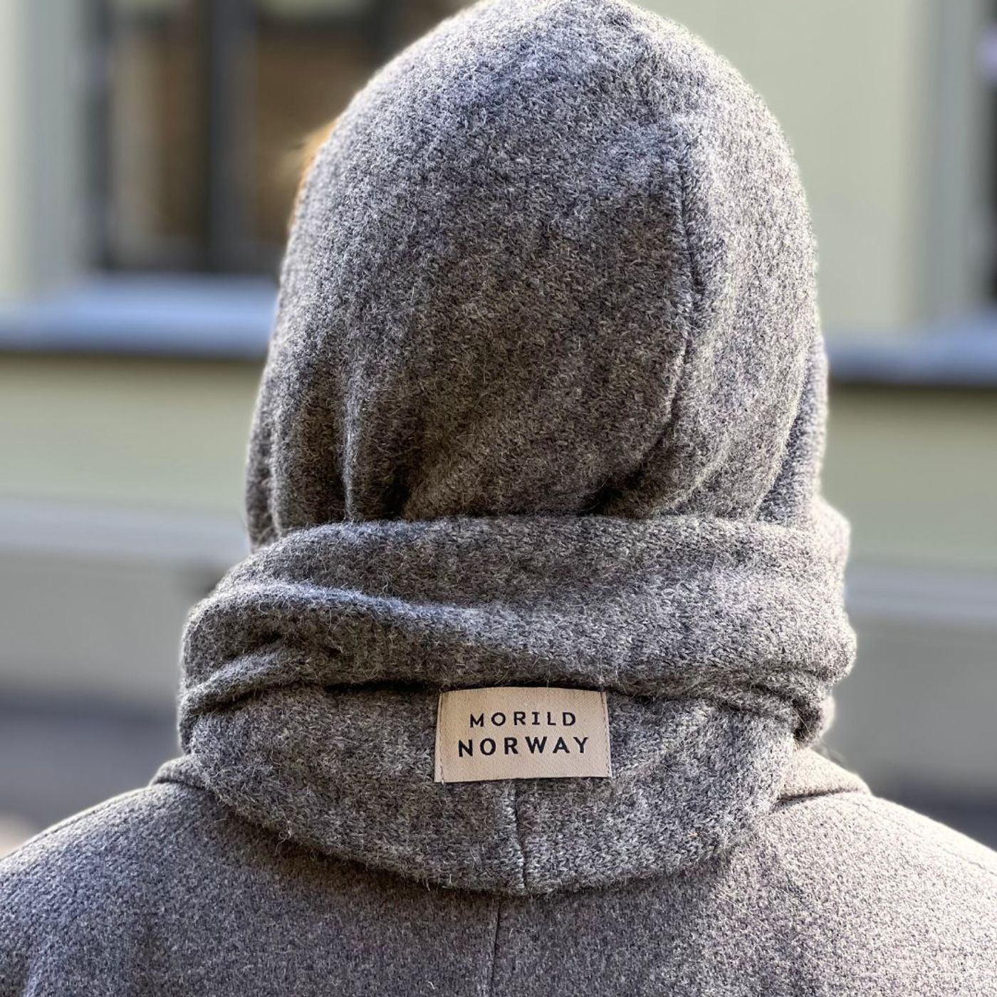 Morild Soft Knit Hood skjerf med refleks, grå