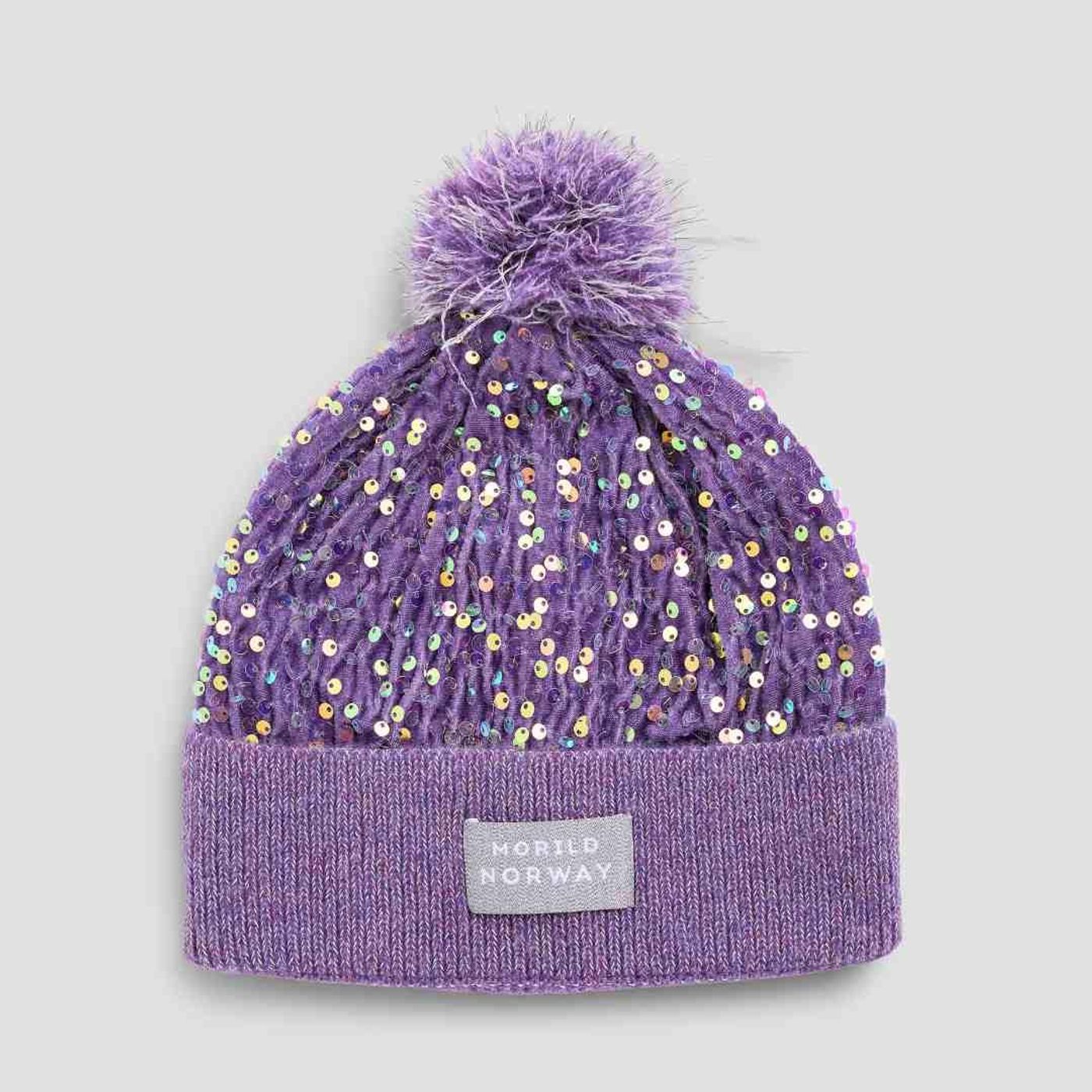 Morild Glitter lue med refleks, lavendel