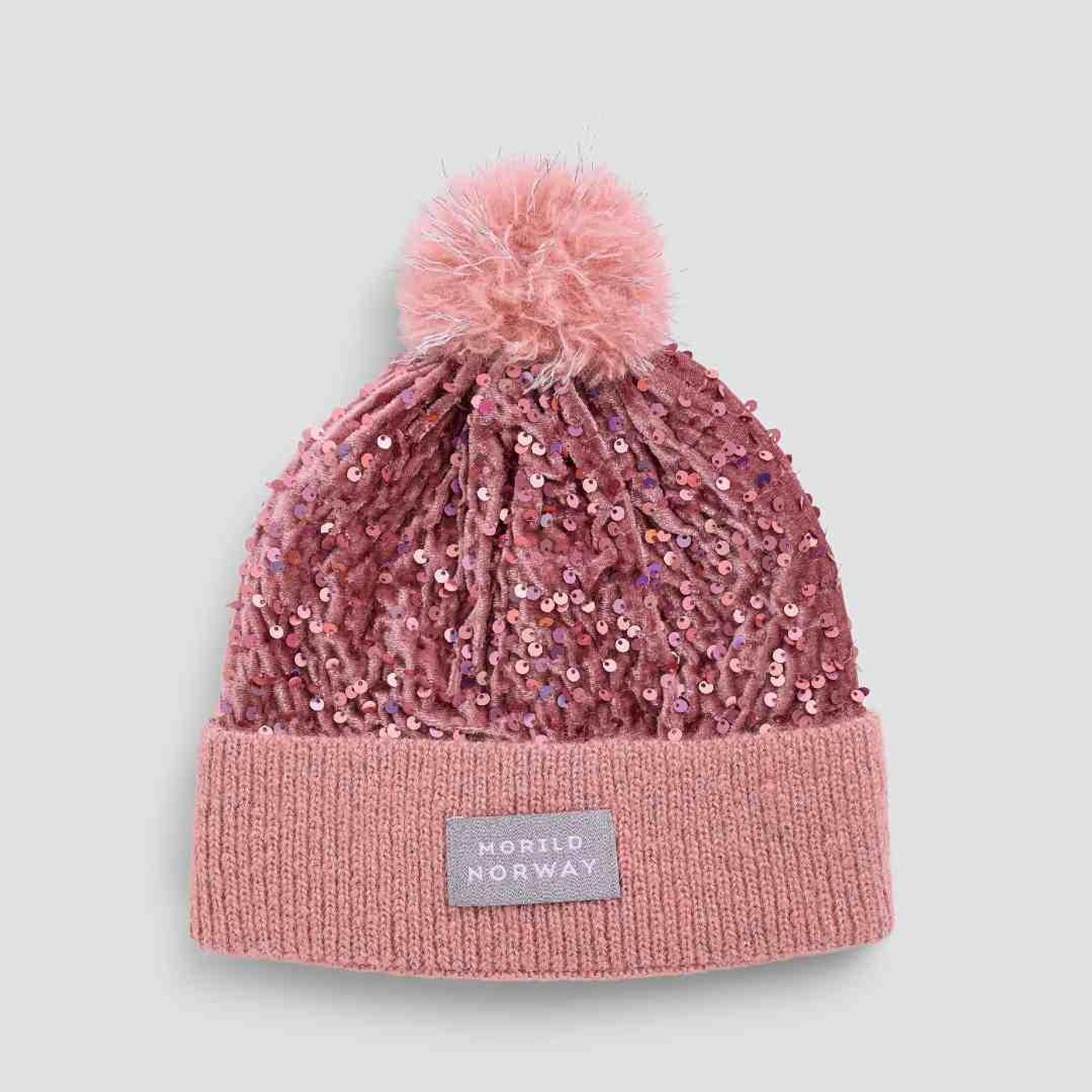 Morild Glitter lue med refleks, dusty rose