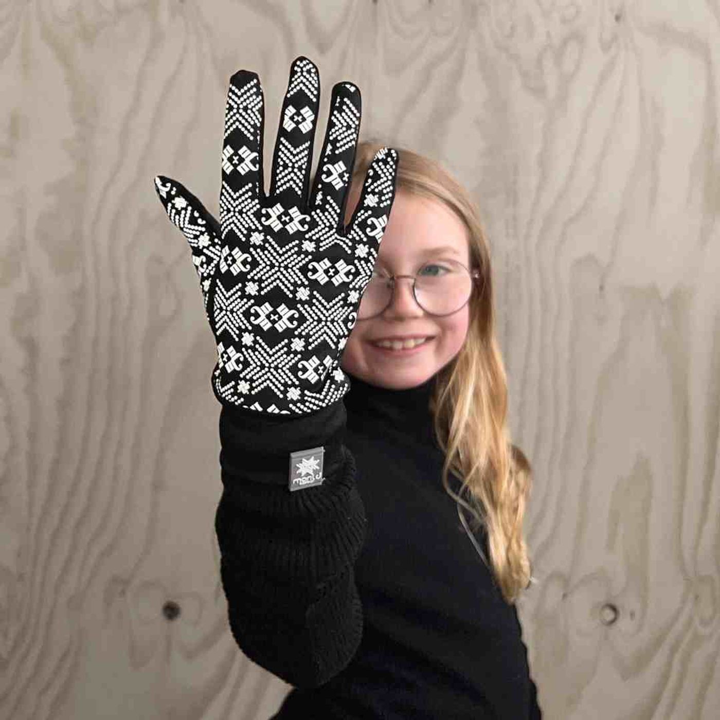 Morild Glitre Junior hansker med refleks, sort