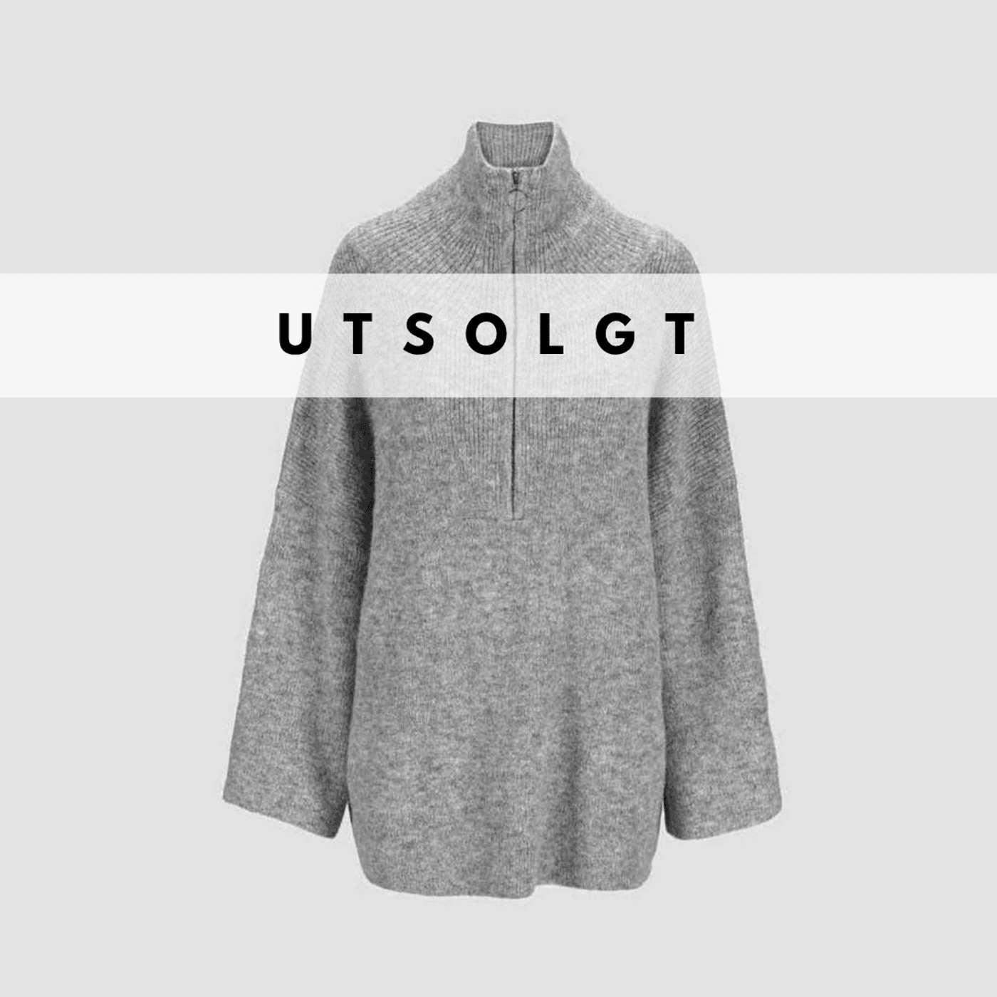 Morild Sine Zip Knit med refleks, lys grå - Outlet