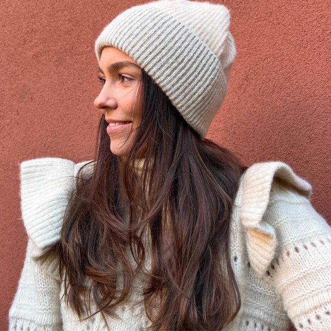 Hovedbilde Morild Eirin lue med refleks, lys beige